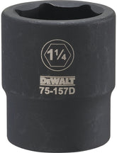 DeWALT DWMT75157OSP Impact Socket, 1-1/4 in Socket, 3/4 in Drive, 6-Point, CR-440 Steel, Black Oxide